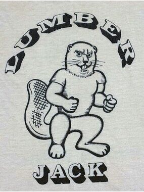 Vintage 70s Single Stitch T Shirt M Lumber Jack Beaver Union Humor Funny USA